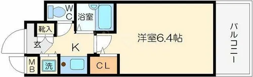 プレサンス内本町【1002号室】の間取り