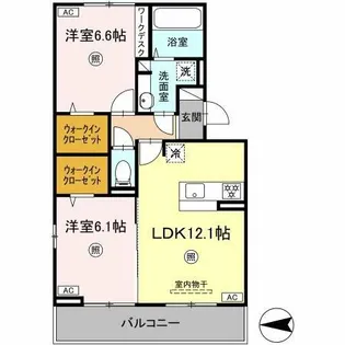 トレス下富野【1階】の間取り