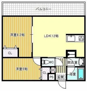ステラウッド野中Ⅱ【1階】の間取り