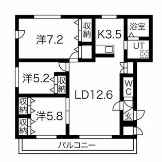 Villa・de・アカシヤ B棟(ヴィラ・ドゥ・アカシヤB)【1階】の間取り
