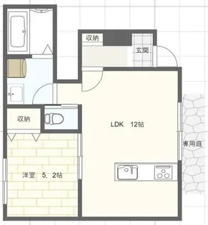 サンサージュ北原【1階】の間取り