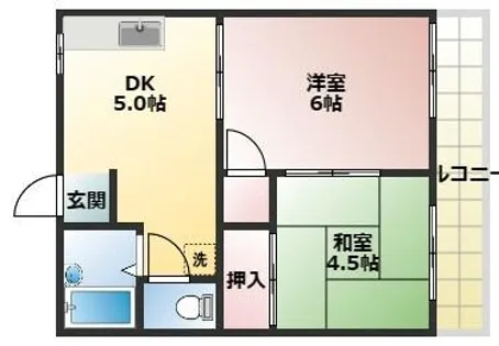 タウニー武庫之荘【1階】の間取り