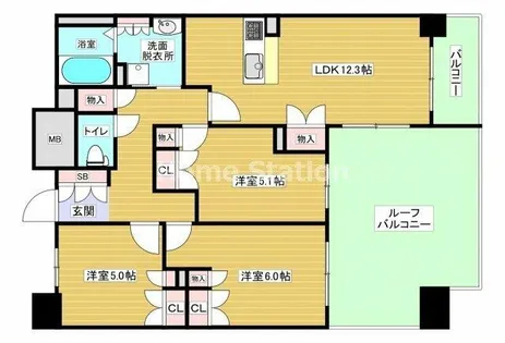 大阪府大阪市福島区海老江5丁目【マンション】の間取り