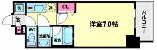 レオンコンフォート北浜【10階】の間取り