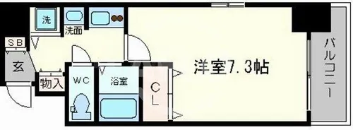 アーバンフラッツ難波東【3階】の間取り