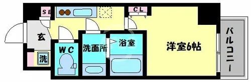スプランディッド阿倍野【13階】の間取り