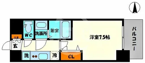 プレサンス堺筋本町センティス【5階】の間取り