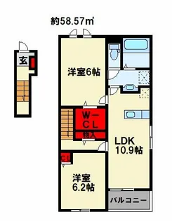 モナコール F・1【203号室】の間取り