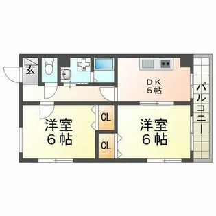 フラミニアコートⅡ【102号室】の間取り