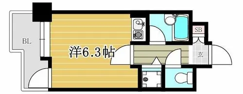 朝日プラザ博多Ⅳ【8階】の間取り