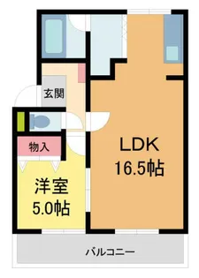 メゾンドリュウ桃園【102号室】の間取り