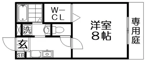 カーサフォンテA棟【1階】の間取り