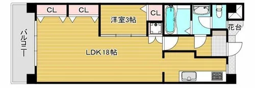 パークタウン大手町1号棟【6階】の間取り