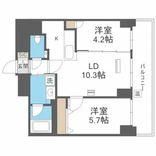 ラ・クラッセ札幌麻生ステーションスクエア【802号室】の間取り