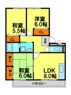 サンハイツツチタニ【1階】の間取り