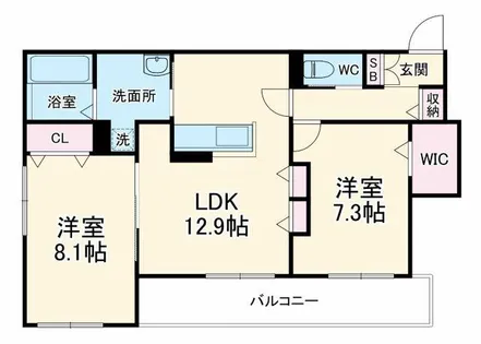 シルフィードうめきた【3階】の間取り