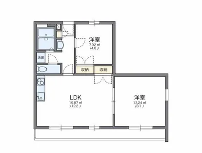 レオパレス中井町3【3階】の間取り