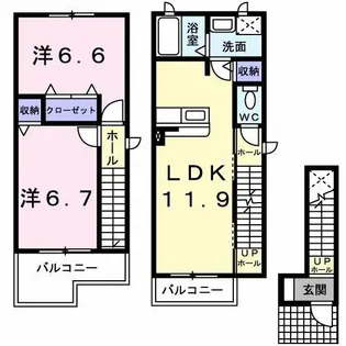 ネオ ハイム 摂津【2階】の間取り