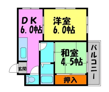 メゾン南花屋敷【201号室】の間取り