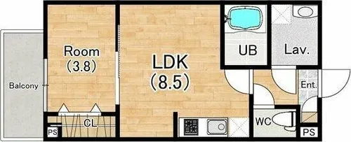 ジーメゾン名南泉楽【101号室】の間取り