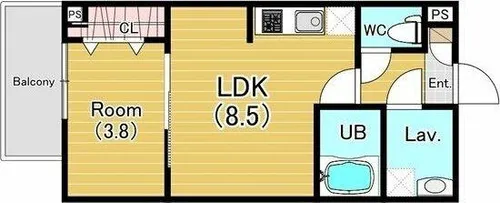 ジーメゾン名南泉楽【302号室】の間取り