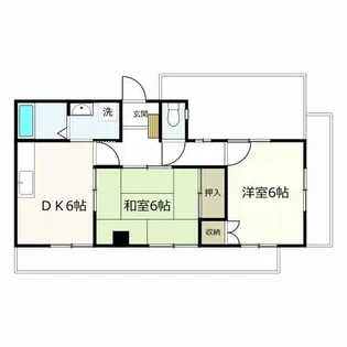 グレースホリベ2【6B号室】の間取り