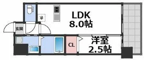 LUXE玉造南【5階】の間取り