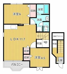 フルールセーヌⅡ【201号室】の間取り