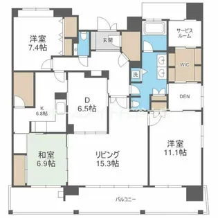 ロイヤルパークスなんば【14階】の間取り