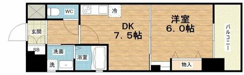 ジューム南船場【13階】の間取り