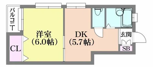 ときわ岬ハイツ【1階】の間取り