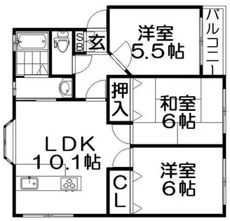 寿ハイツ【3階】の間取り