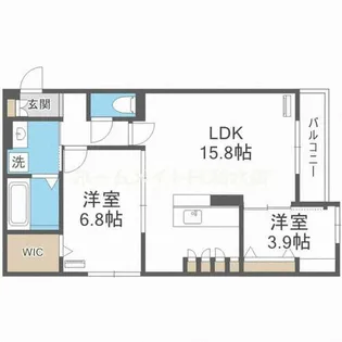 ルシェーナ西田辺【2階】の間取り