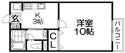 シャンティー1号館【1階】の間取り
