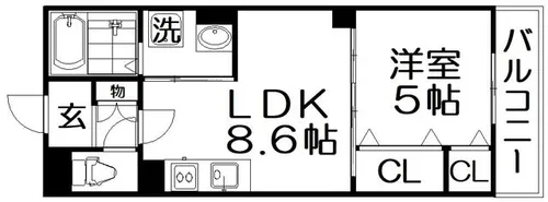 クリエオーレ出口【1階】の間取り