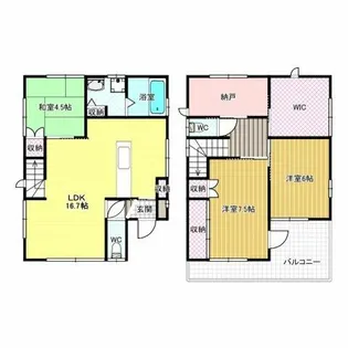 大阪府松原市天美我堂4丁目【一戸建】の間取り