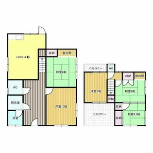 大阪府藤井寺市野中2丁目【一戸建】の間取り
