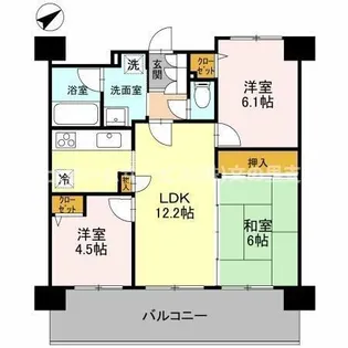 クリスタルパーク山坂【2階】の間取り