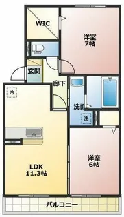 シャルム・ポンテ重根【2階】の間取り