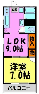 コーポ鼓が滝【201号室】の間取り