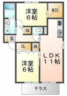 サンシャインヒルズB棟【1階】の間取り