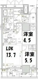2LDKの間取り画像