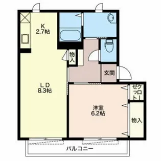 ルミエール高師D【1階】の間取り