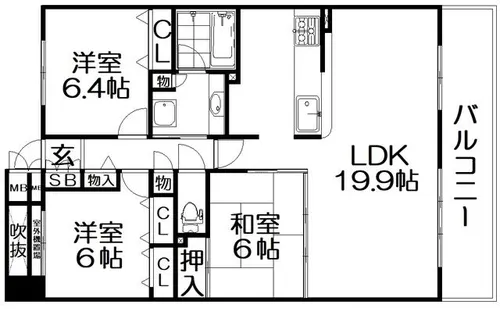 コスモシティガーデンズ香里園【11階】の間取り