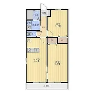 カレン中砂Ⅰ【1階】の間取り