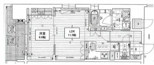 リーガル西長堀Ⅱ【15階】の間取り