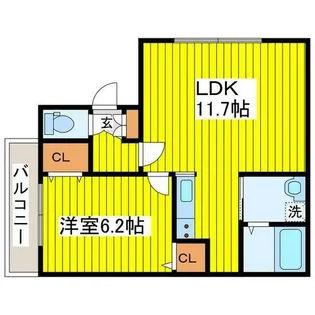 シエル本町【3階】の間取り