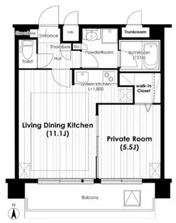 北浜プライマリーワン【11階】の間取り