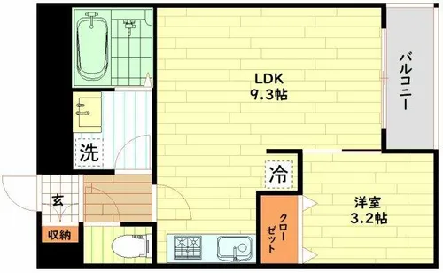 グラツィア千船【3階】の間取り