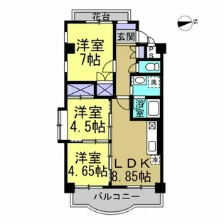 寺由ビル【303号室】の間取り